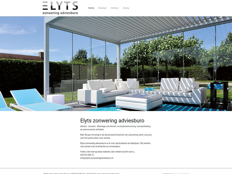 Website - Elyts zonwering